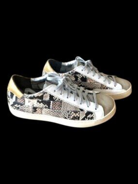 P448 “You Can Surf Later” Sneakers – Women’s 38 – Snakeskin Gold Heel